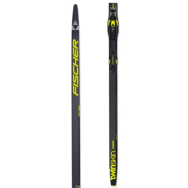 Fischer TWIN SKIN SUPERIOR STIFF SET + BDG RACE CLASSIC Bežecké lyže s mohérovými pásmi