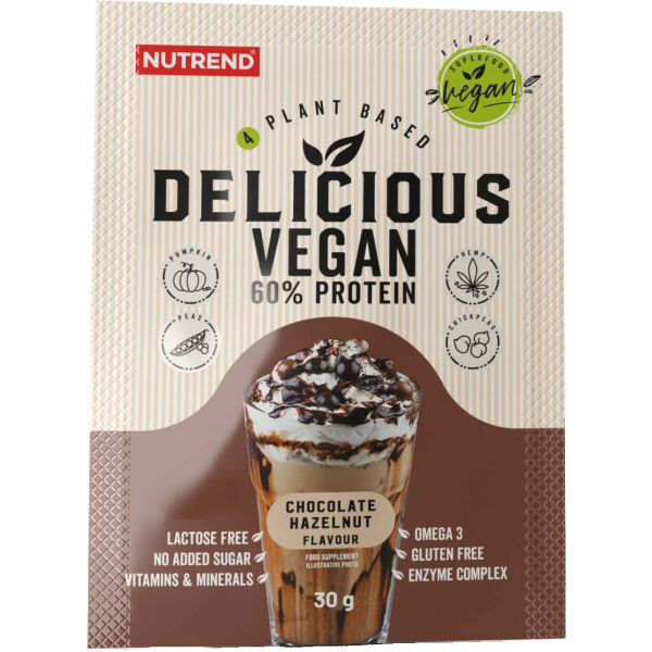 Nutrend DELICIOUS VEGAN PROTEÍN ČOKOLÁDA + LIESKOVÝ ORECH 5x30g Proteín